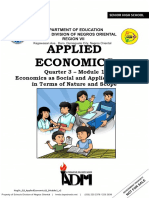 Applied Economics: Quarter 3 - Module 1 Economics As Social and Applied Science in Terms of Nature and Scope