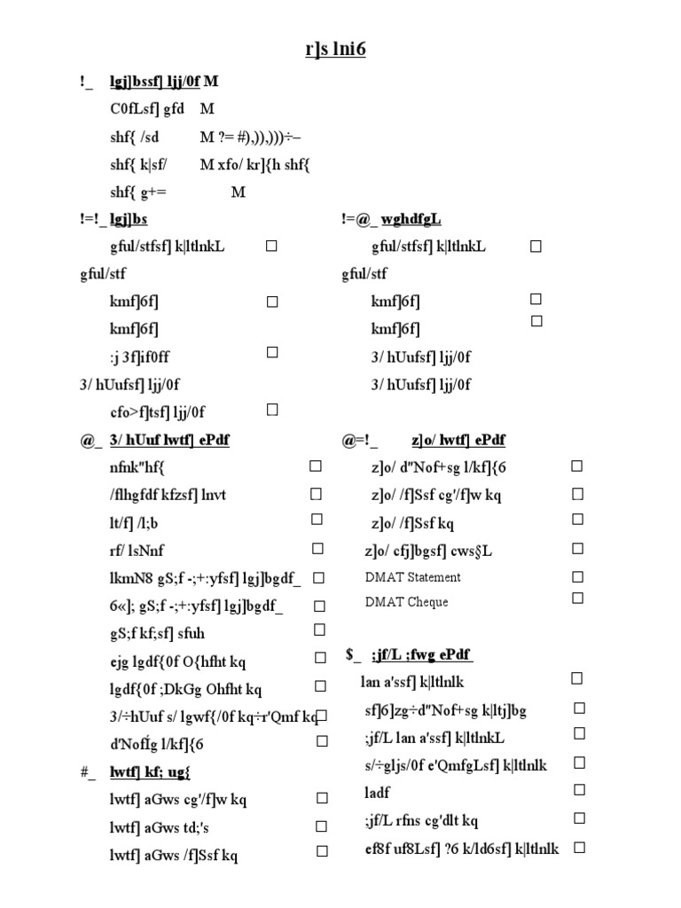 Check List New | PDF