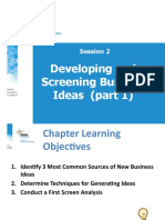 Developing and Screening Business Ideas (Part 1) : - Click To Edit Master Text Styles