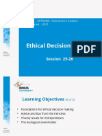 Ethical Decision Making: Session 25-26