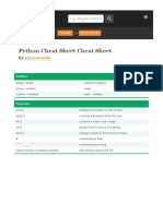 Python Cheat Sheet Cheat Sheet: Jinnymuids