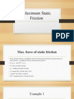 Maximum Static Friction