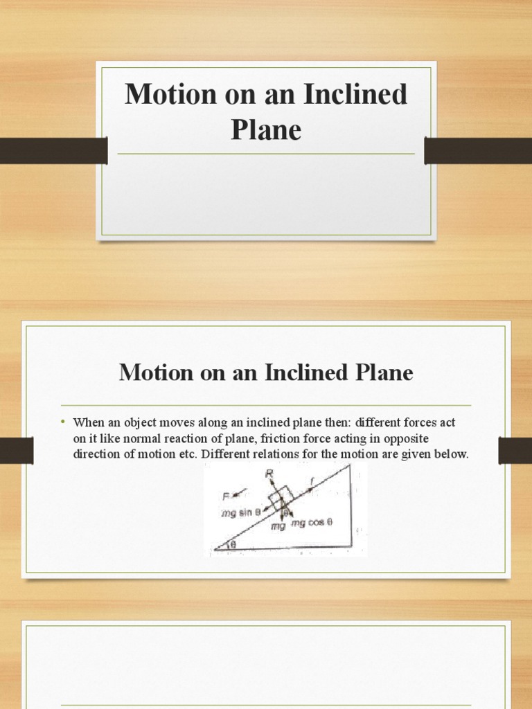 Motion On Inclined Plane PDF