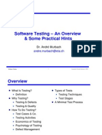 Software Testing – An Overview & Some Practical Hints - Dr. André Murbach