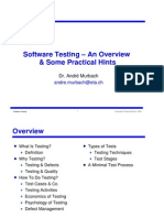 Software Testing - An Overview & Some Practical Hints - Dr. André Murbach