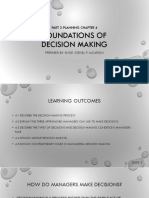 PART 2 PLANNING CHAPTER 4 Foundations of Decision Making Engr. Ezekiel Alcarion