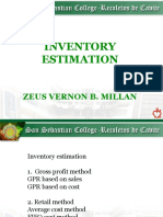 Inventory Estimation: Zeus Vernon B. Millan