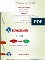 Quaid-E-Azam Law College: Topic: Sovereignty