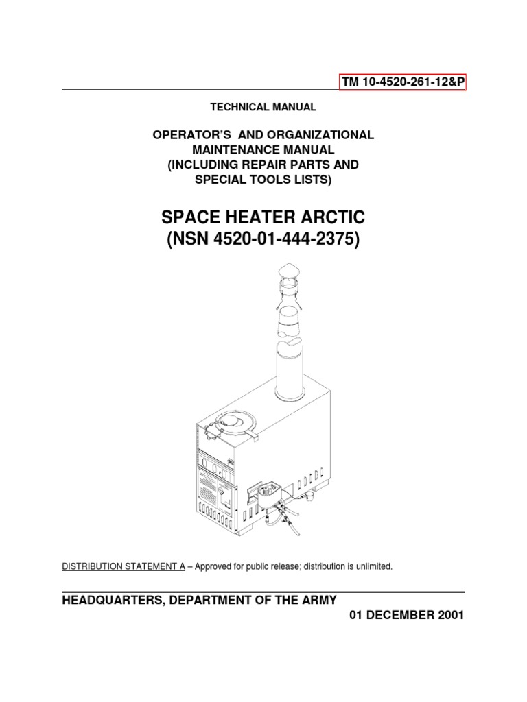 Space Heater Arctic TM PDF Carbon Monoxide Chimney