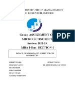 Group Assignment On Micro Economics Mba I-Sem. Section-I: Prestige Institute of Management and Research, Indore