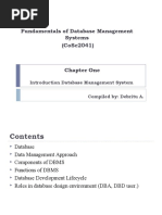 Fundamentals of Database Management Systems (Cosc2041) : Introduction Database Management System Compiled By: Debritu A