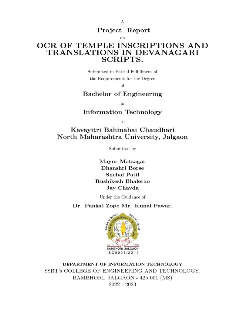 Devanagari OCR for Temple Inscriptions | PDF | Optical Character ...