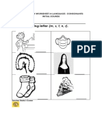 Kindergarten - WORKSHEET in LANGUAGE INITIAL SOUNDS MSTRN