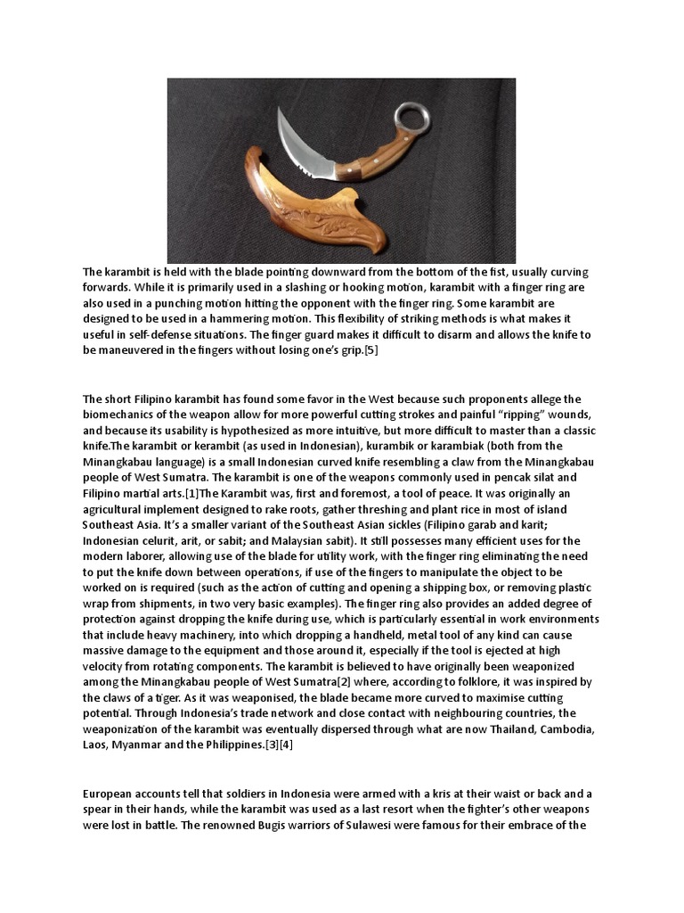 The Origins and Uses of the Karambit Knife From Agricultural Tool to