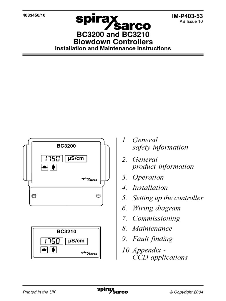 BC3200 and BC3210 Blowdown Controllers | PDF | Electrical Connector ...