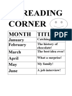 Reading Corner: Month Title