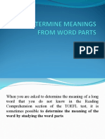 Determine Meaning From Word Part