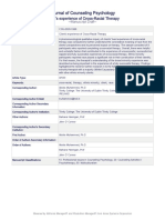 Journal of Counseling Psychology: Client's Experience of Cross-Racial Therapy