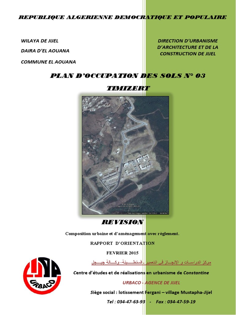 Révision du POS N° 03 Timizert | PDF | Assainissement | Urbanisme