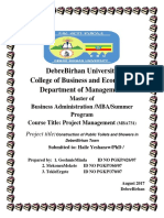 Debrebirhan University College of Business and Economics Department of Management