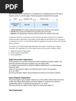 Instruction Format: Single Accumulator Organization