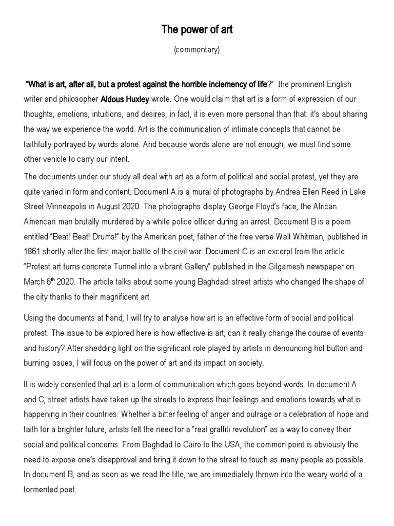 Art as a Form of Protest | PDF