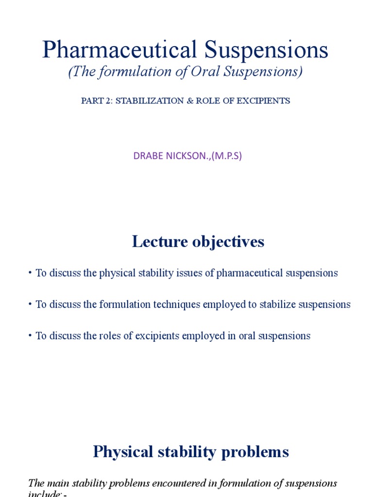 Pharmaceutical Suspensions2 PDF Suspension (Chemistry) Surfactant