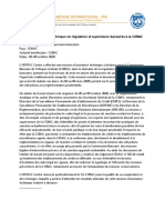 Mission D'assistance Technique en Régulation Et Supervision Bancaires À La COBAC