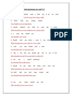 Jumbled Sentences On Unit 7-1