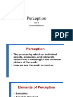 Perception: Unit-3 Consumer Behavior