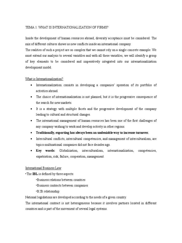 What Is Internationalization of Firms? | PDF | Internationalization ...