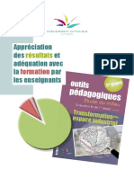 Appréciation Des Et Adéquation Avec La Par Les Enseignants: Résultats