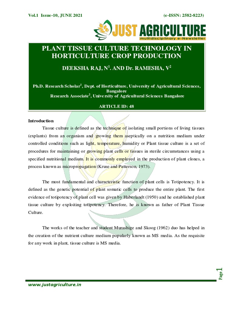 Father of Plant Tissue Culture Explained | PDF | Biology | Botany