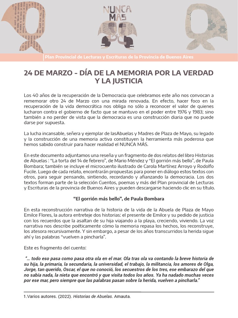 24 de Marzo - Día de La Memoria Por La Verdad y La Justicia - Actividad ...