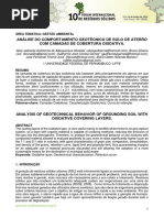 Análise Do Comportamento Geotécnico de Solo de Aterro Com Camadas de Cobertura Oxidativa