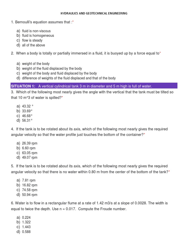 Hydraulics and Geotechnical Engineering PDF Pressure Stress