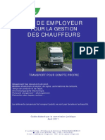 Guide Employeur Des Chauffeurs: Pour La Gestion