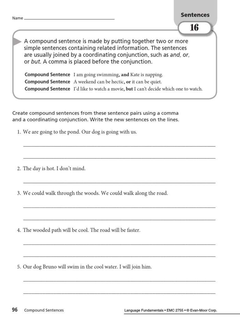 Compound Sentence and Complex Sentence PDF Grammar Syntax