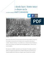 Frente Único y Gobierno Obrero en La Internacional Comunista