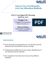 Different Ways To Use Cost Elements, Sub-Elements & Cost Allocation Methods