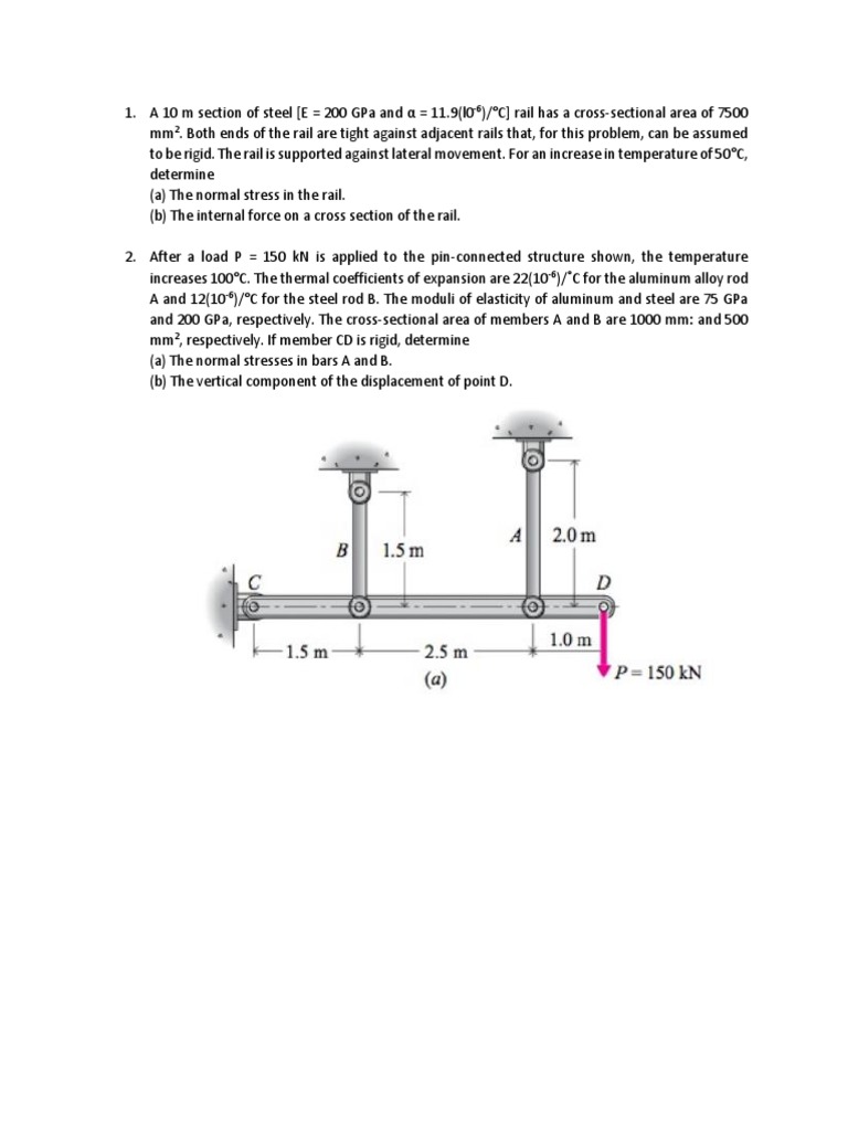 Thermal Stress Analysis in Rails and Rods | PDF
