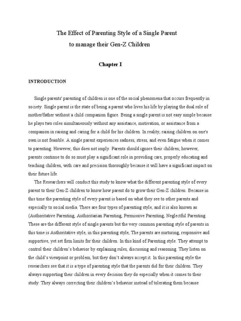 the-effect-of-parenting-style-of-a-single-parent-to-manage-their-gen
