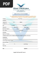 Vien Pharma Application & Interview Form