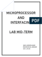 Microprocessor AND Interfacing Lab Mid-Term: Name: Karunesh Anand Registration No: 20bce2387 SLOT: L37+L38