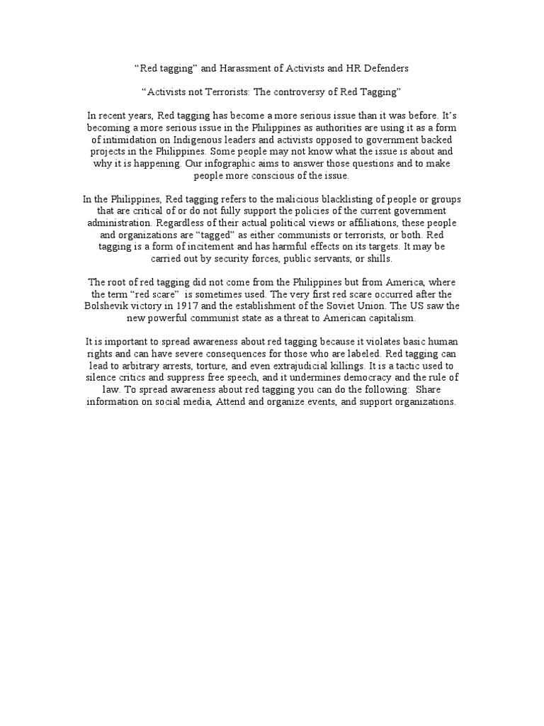 Red Tagging Introduction PDF