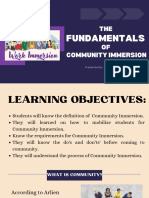 The Fundamentals of Community Immersion