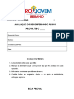 AVALIAÇÃO UNIDADE FORMATIVA I