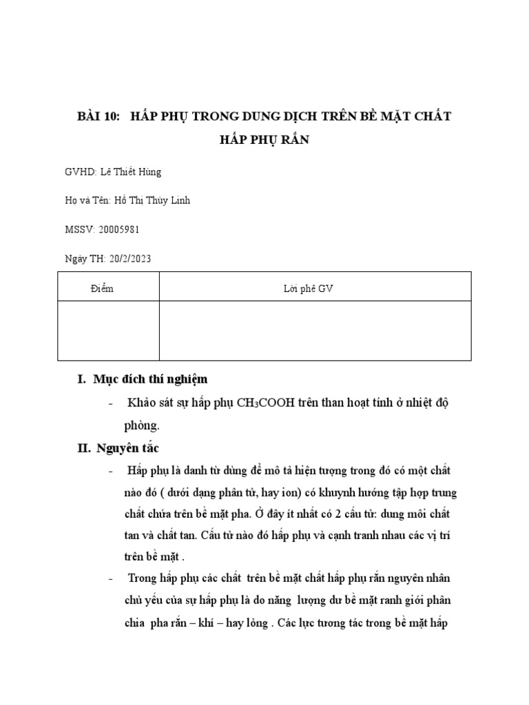 Bài 14. THHL - Linh | PDF
