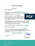 Relatório fisioterapêutico sobre dores na coluna e tratamento com estimulação elétrica