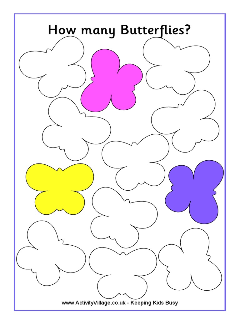 How Many Butterflies?: WWW - Activityvillage.Co - Uk - Keeping Kids ...